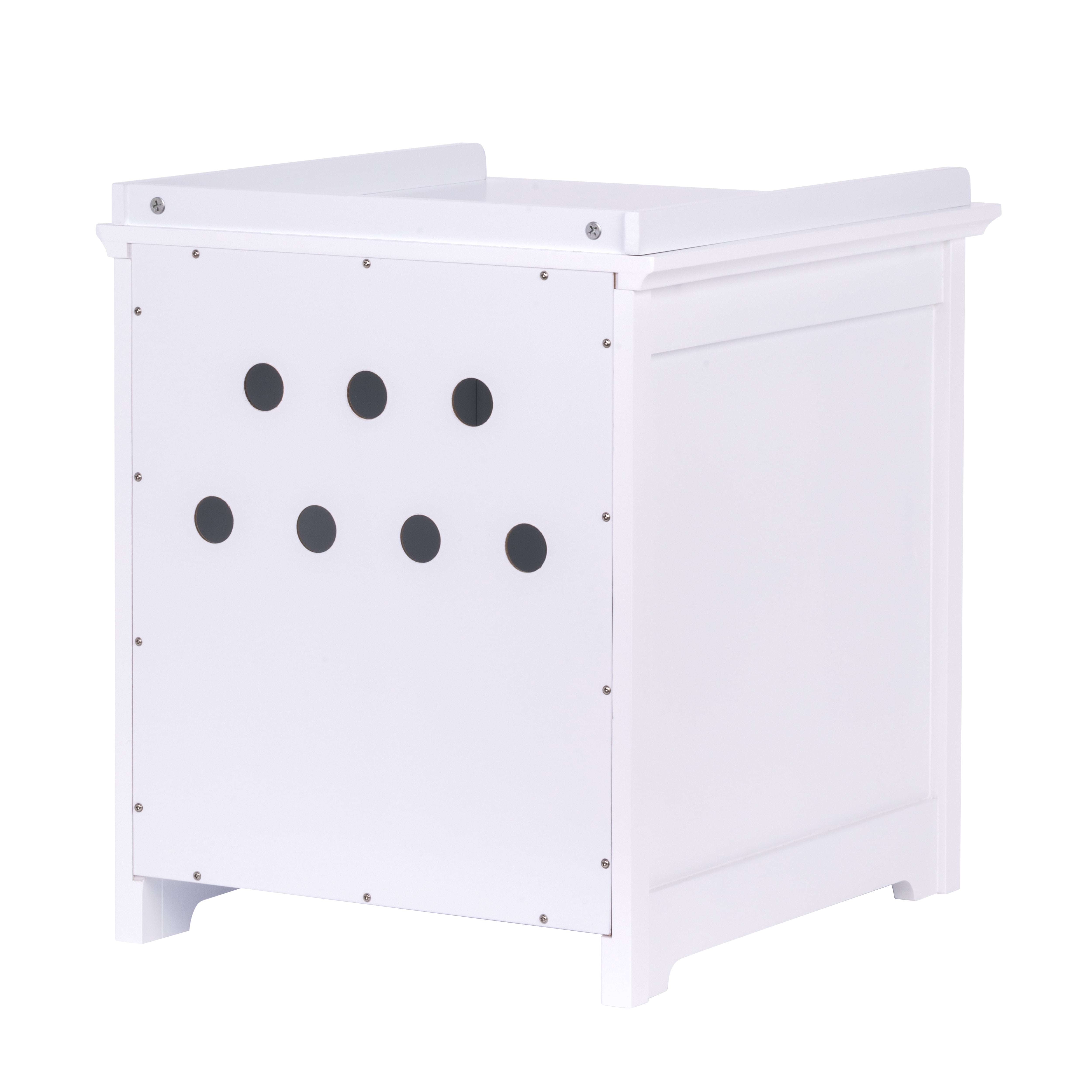 PAWLAND Cat Litter Box Enclosure, Cat House Side Table,Night Stand Pet House, Indoor Cat House, White