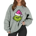 thumbnail image 2 of Oversize Christmas Sweatshirts for Women Vintage Santa Long Sleeve Merry Christmas Pullover Gray Medium, 2 of 5