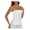 White, variant on Strapless Tube Tops for Women Backless Bandeau Top Off Shoulder Side Split Summer Bustier Tops White XS