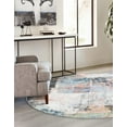 thumbnail image 3 of Unique Loom Kamala Washable Collection Area Rug - Abstract (3' 3" Round Multi/Blue), 3 of 8