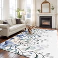 thumbnail image 3 of Blue Eucalyptus Large Area Rugs for Bedroom Living Room, Soft Non Slip Carpet Bedside Rug, Farmhouse Flowers Leaf White Watercolor Rectangular Floor Cover Kitchen Accent Rug 8'x10' for Office, 3 of 9