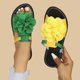thumbnail image 4 of Mujeres Zapatos de Caminar Versátiles Dos Tonos Color Bloqueado Envolvente Tamaño Más Ligero Y Cómodo Estilo Primavera / Verano de Moda Zapatillas de Tacón Bajo de Playa Plana, 4 of 8