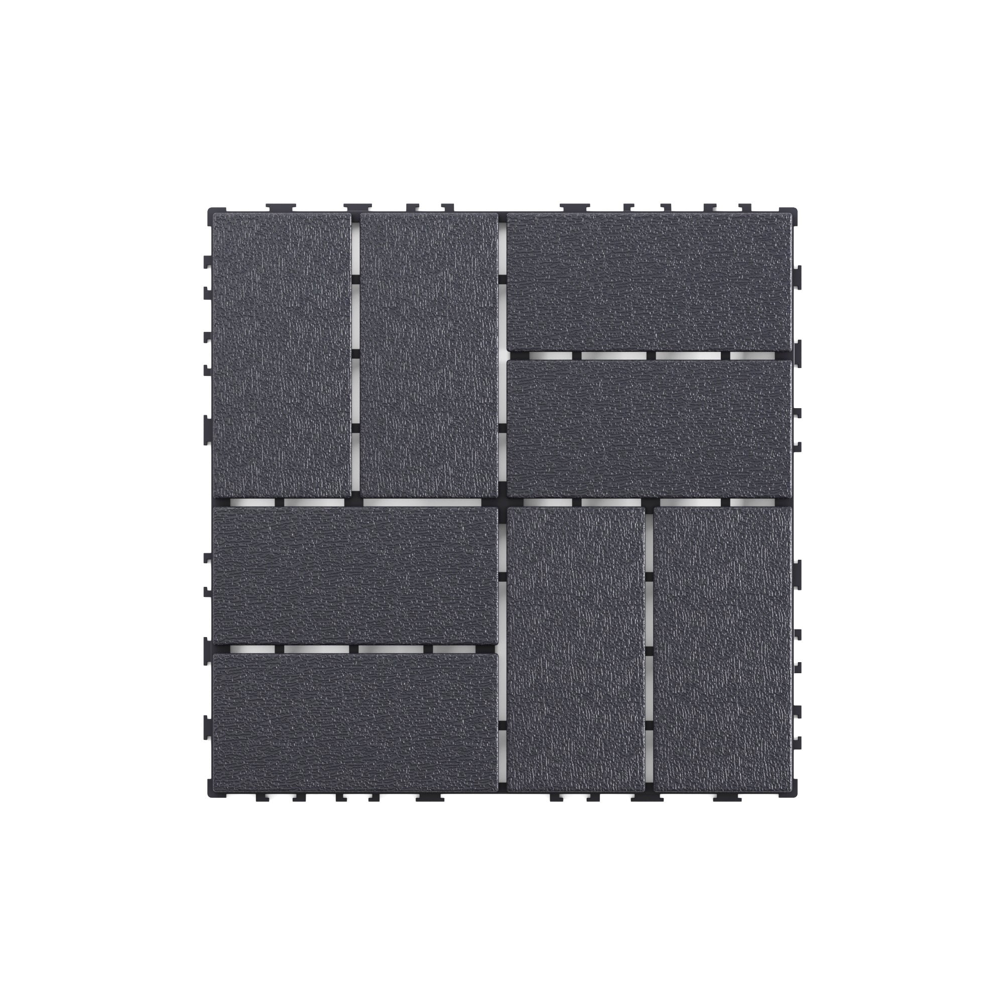 Miniyam 44 Pcs Interlocking Deck Tiles, 12" x 12", Polypropylene, for Outdoor Balcony Garden Gray
