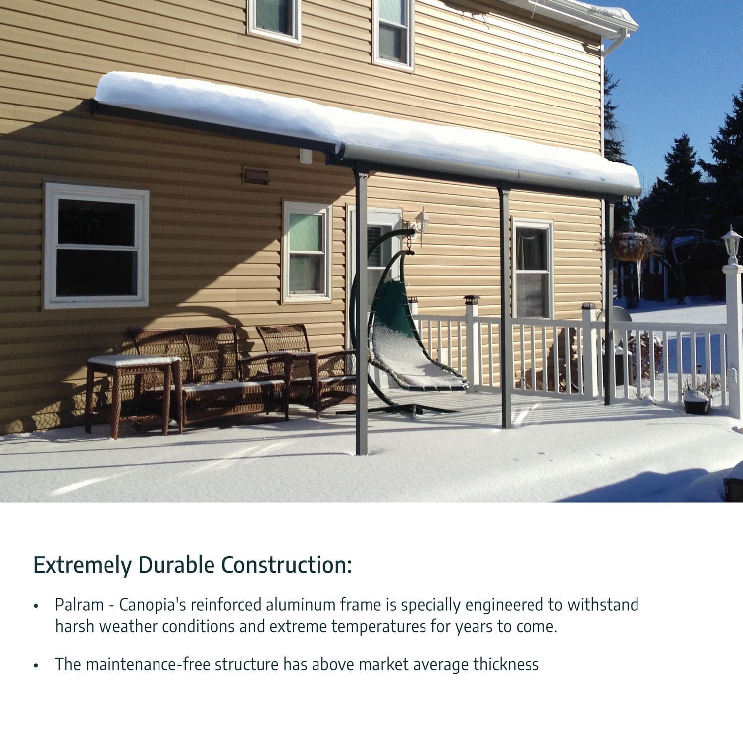 Canopia by Palram Sierra 7,4 pi x 7,5 pi Abri de patio en aluminium