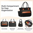 thumbnail image 4 of Holuxer Large Lunch Bag for Women 14L Insulated Lunch Box for Work, Freezable Leakproof Cooler Tote Bags with Shoulder Strap, 1 Count (Black Brown), 4 of 8