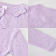 thumbnail image 6 of GYRATEDREAM Girls' Knitted Bolero Cardigan Sweater Kids Long Sleeve Button Closure Cropped Knitwear Cover Up for 4-5Y Purple, 6 of 10