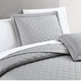 thumbnail image 3 of Chezmoi Collection Owen 3-Piece Soft Cooling Bamboo Fiber Quilt Bedspread Diamond Quilted Coverlet Set (Queen, Light Gray), 3 of 3