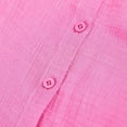 thumbnail image 6 of Women's Swimsuit Coverup Shirt Dress Button Down Short Sleeve Tunics Tops Bathing Suit Cover Up Vacation Beachwear Pink 4XL, 6 of 8