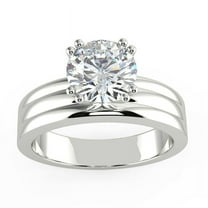 2.20 Ct Round Cut Elegant Solitaire Moissanite Proposal Ring for her Solid 14K White Gold Size 7 (D/VVS1) by Diamond-Capitals