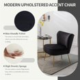 thumbnail image 4 of KCC Modern Velvet Upholstered Accent Chair Set of 2,Mid Century Living Room Chairs with Golden Legs,Comfy Armless Chair Wingback Single Sofa Side Chair for Bedroom,Black, 4 of 16