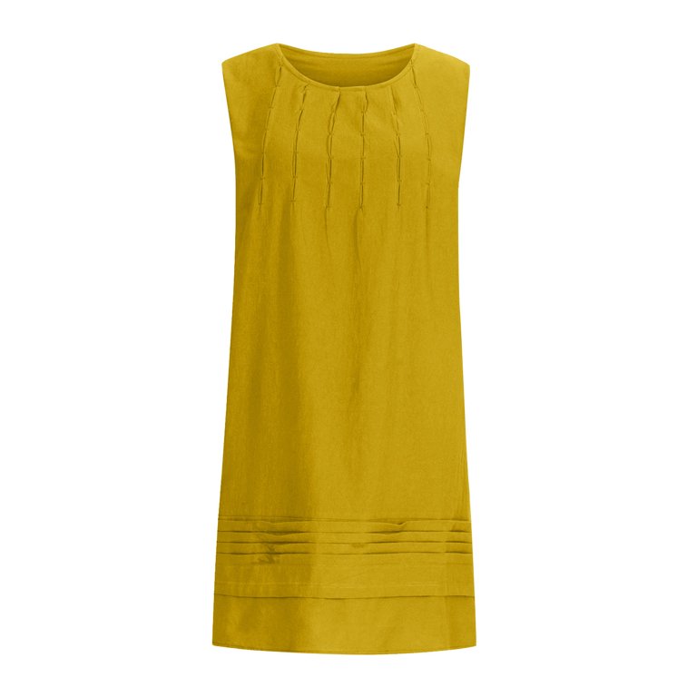 Moxiu Women's Cotton Linen Midi Dress Cap Sleeve Pleated Summer Dresses Vacation 2025 Crew Neck Comfy Loose Casual Dress Yellow,XXL, Size: 2XL Moxiu Women's Cotton Linen Midi Dress Cap Sleeve Pleated Summer Dresses Vacation 2025 Crew Neck Comfy Loose Casual Dress Yellow,XXL, Size: 2XL