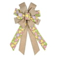 thumbnail image 2 of Uutvery Easter Bow Knot, 53x29cm Linen Like Handmade Decorative Bow with Egg Patterns, for Wreath Gift Box Door Wall Hanging Decor, 20.9x11.4 Inches, 2 of 6