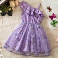 thumbnail image 2 of THDHVS Summer Dresses for Kids,Girls Casual Dresses,Girls' Summer Short Sleeve Ruffled Round Neck Lace Embroidery Mesh Princess Bow Skirt, 2 of 7