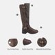 thumbnail image 3 of Botas DREAM PAIRS UTAH-W Marrón Altas Hasta la Rodilla con Pantorrilla Ancha y Tacón Bajo, 3 of 8