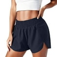 thumbnail image 2 of Trendfront Women's Mid Rise Athletic Running Shorts Built-in Liner Elastic Waist Gym Fitness Workout Activewear, 2 of 8