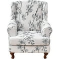 thumbnail image 1 of Wingback Chair Covers Pieces Stretch Printed Wing Back Chair Cover Sofa Slipcover Washable Wingback Armchair Slipcovers Furniture Protector with Elastic Bottom for Wingback Chairs, 1 of 7