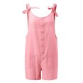 thumbnail image 3 of LUOGENLI Girls Jumpsuits Girls Summer Sleeveless Casual Romper Spaghetti Strap Shorts Jumpsuit with Pockets Girls Rompers Size 6-7 3 Pack Rompers for Girls Size 14-16 5-6 Years, 3 of 5