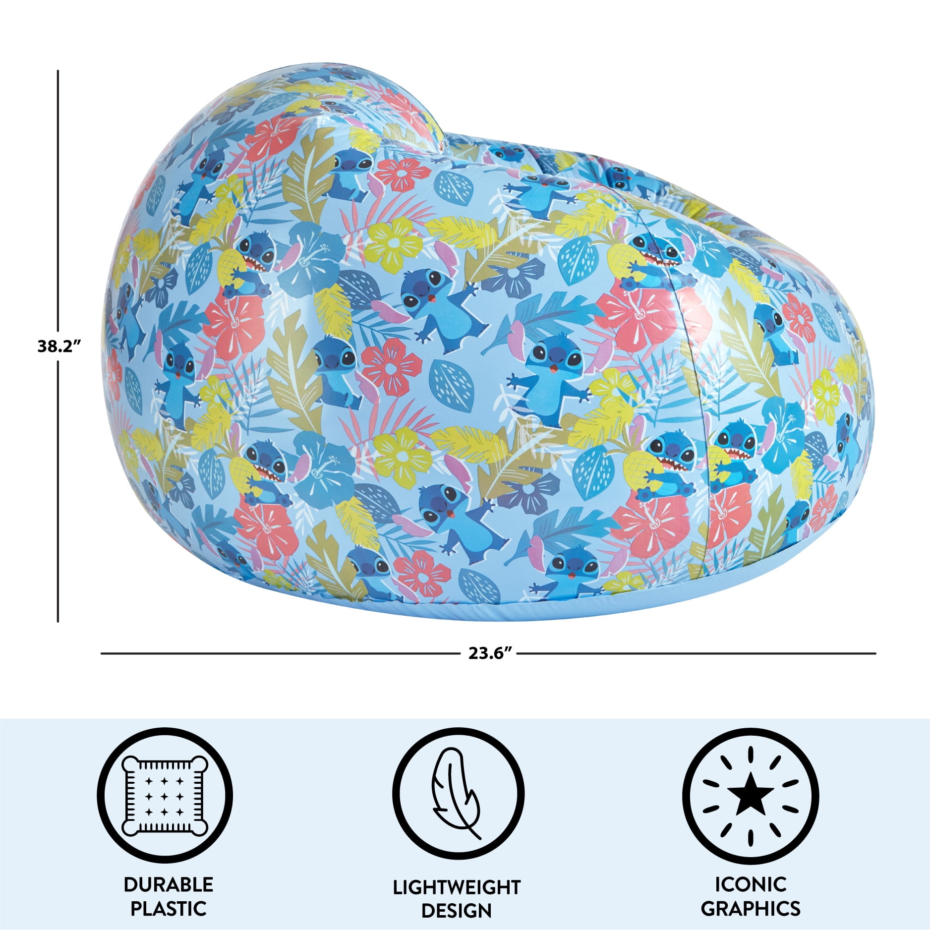Disney Stitch Kids Inflatable Gaming Chair, Blue