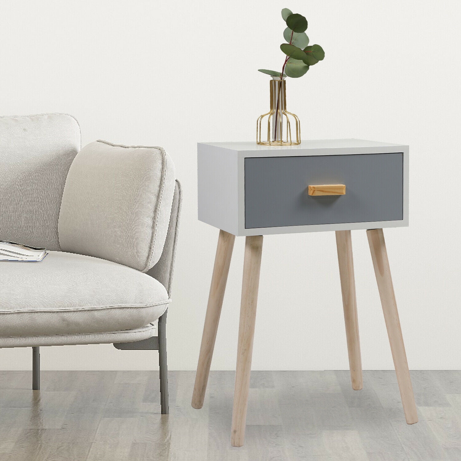 Private Jungle 2PCS Nightstand Wood Bedside End Table with Storage Drawer Bedroom Living Room Private Jungle 2PCS Nightstand Wood Bedside End Table with Storage Drawer Bedroom Living Room