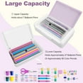 thumbnail image 4 of Denhf Pencil Case, Double Layer Large Capacity Plastic Pencil Box with Snap-tight Lid, Clear Hard Crayon Box, Art Box for Home Office Supplies, Supply Box, Classroom Must Haves, Pink, 4 of 9
