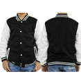 thumbnail image 3 of Generic Kids Baseball Jackets Girls Boys Jackets Casual Lightweight Sports Jacket School Jackets for Holiday Winter Party Christmas（5-6 Years Black）, 3 of 3