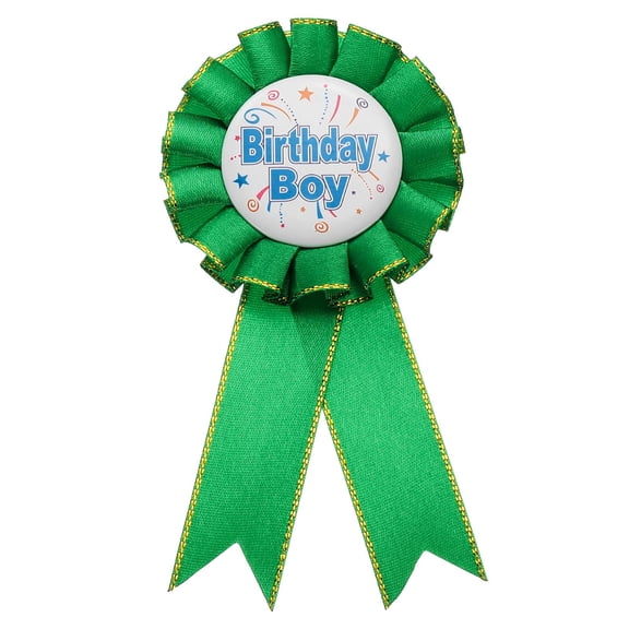 Uxcell Birthday Ribbon Pin, 5.9 x 2.8" Award Ribbon Fabric Birthday Boy Pin for Party Adults Women Party Decorations Celebration Accessory Gift, Green