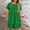 Green plus size boho summer dress a1, variant on Uscallm Women's Plus Size Mini Boho Dress Round Neck Short Sleeve Smocked Elastic Waist Flowy A-Line Swing Casual Travel Summer Dresses, Mint Green 2XL