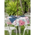 thumbnail image 2 of Pink Watercolor Floral Outdoor Tablecloth - 54 Inch Round Dining Table Cover, Spring Flower Abstract Art Waterproof Outdoor Table Cloth with Umbrella Hole & Zipper for Picnic/Patio/Party, 2 of 7