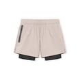thumbnail image 2 of JUUYY Men's 2 in 1 Running Shorts Quick Dry Athletic Shorts with Liner Elastic Waist Casual Workout Gym Shorts with Zipper Pocket Beige XL, 2 of 5