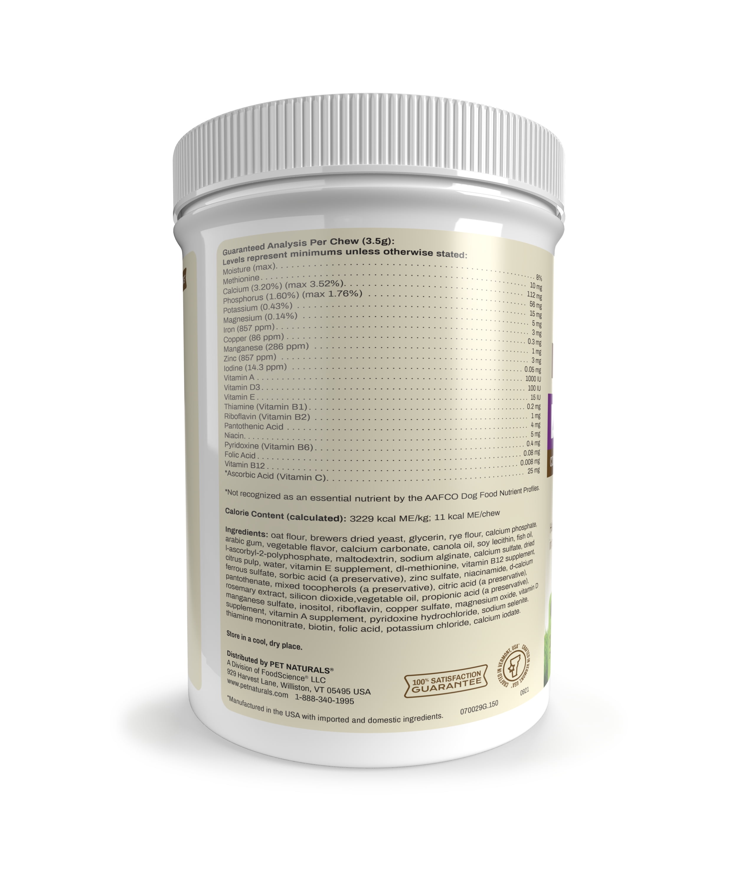 Pet Naturals Overall Wellbeing Multivitamin Supplement Chews for Dogs, Vegetable, 150 Count Jar