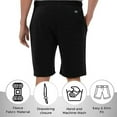 thumbnail image 4 of Defy Men's Cotton Fleece Shorts, Athletic Training, Workout, Jogging, Gym Shorts - Black, L, 4 of 5