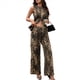 thumbnail image 3 of Conjunto de Dos Piezas de Mezclilla de Verano para Mujer, Chaleco Sin Mangas con Cuello Redondo y Pantalones con Bolsillos, Estampado de Leopardo. Color del Estampado de Leopardo L, 3 of 10