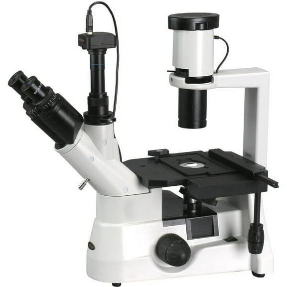 AmScope 40X-1000X Long Distance Plan Optics Inverted Microscope   8MP Camera New