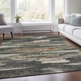 thumbnail image 3 of HomeRoots 674987 9 x 12 ft. Charcoal Ivory & Copper Abstract Washable Machine Made Rectangle Area Rug with UV Protection, 3 of 7