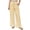 Yellow, variant on Women's Striped Wide Leg Pants Elastic Waist Drawstring Casual Pants With Pockets Loose Beach Trousers