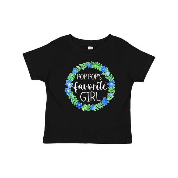 Inktastic Pop Pop's Favorite Girl Blue Flowers Wreath Girls Baby T-Shirt