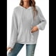 thumbnail image 2 of Sudadera Informal con Capucha y Bolsillo Frontal de Larga con Cordón para Mujer Gris XL, 2 of 10