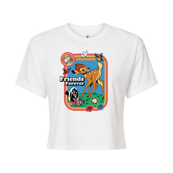 Bambi - Bambi Friends Forever - Juniors Cropped Cotton Blend T-Shirt