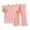 Pink, variant on HAOTAGS Baby Girls' Casual Short Sleeve Tops, Solid Color Round Neck Tee with Pants Sets Pink
