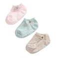thumbnail image 3 of Baozhu 3 Pairs/lot Spring Baby Solid Color Cotton Socks Infant Floor Socks Kids Girls Soft Anti-slip Boat Socks 0-5 Years, 3 of 5