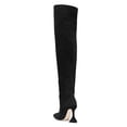 thumbnail image 3 of YDN Women Sexy Pull On Block Heel Thigh High Boots Pointed Toe Over The Knee Boots Warm Fashion Winter Shoes Size 6.5 Black, 3 of 4