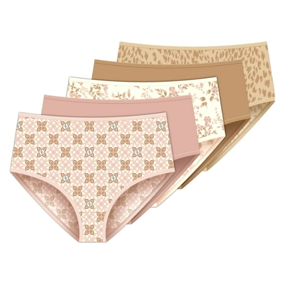 Adrienne Vittadini Women's Stretch Microfiber Brief Panties Set of 5 - Size 7