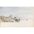thumbnail image 2 of Willem Anthonie van Deventer 24x16 Gold Ornate Framed and Double Matted Museum Art Print Titled - Wreck Wood on the Beach of Renesse in Schouwen -Duivenland (1834 - 1893), 2 of 4