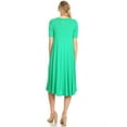 thumbnail image 5 of MOA COLLECTION Women's Solid Casual Comfy Short Sleeve Jersey Knit A-Line Midi Dress, 5 of 6
