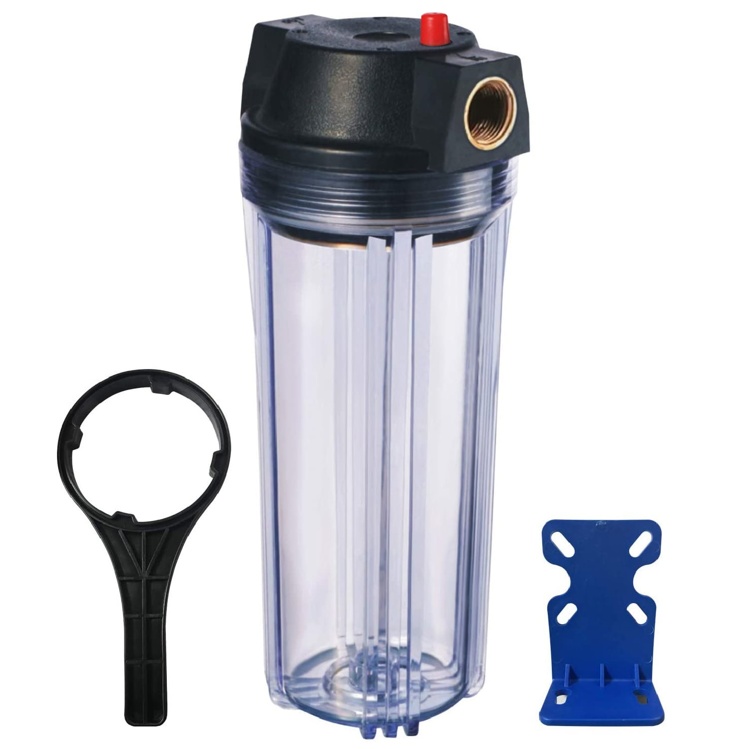 Geekpure 10Inch Whole House Clear Filter Housing 3/4"NPT Brass Port