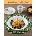 thumbnail image 3 of 15 Inch Round Placemats Set of 4, Happy St. Patrick's Non Slip Heat Insulation PP Table Mats, Cute Legs Coin Green Shamrock Leaves Washable Place Mats for Kitchen Dining Party Table Decor, 3 of 7