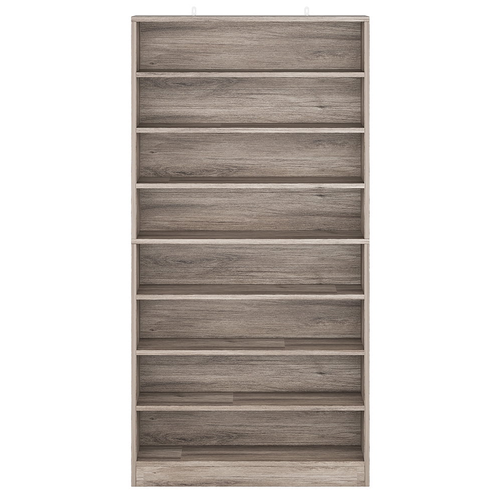 Hommoo Modern Wood Freestanding Shoe Cabinet, 8 Tiers 40-45 Pairs Shoe Storage Rack Organizer for Entryway, Gray
