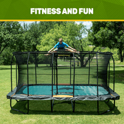 Jumpking Pro-Series Rectangle Trampoline 10’ x 16’ - No Other Trampoline Can Compete (Black/Orange)