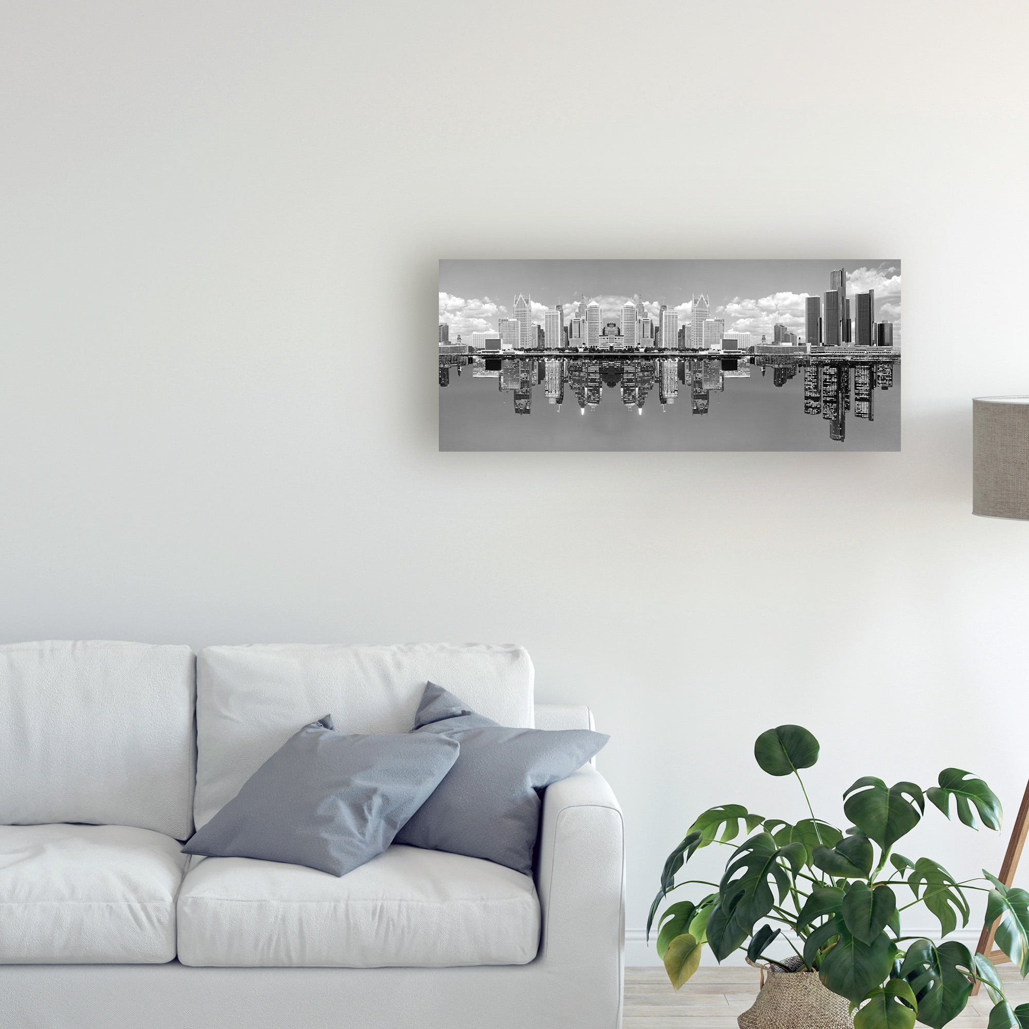 Trademark Fine Art 'Detroit Skyline Panorama Detroit Michigan Pan' Canvas Art by Monte Nagler