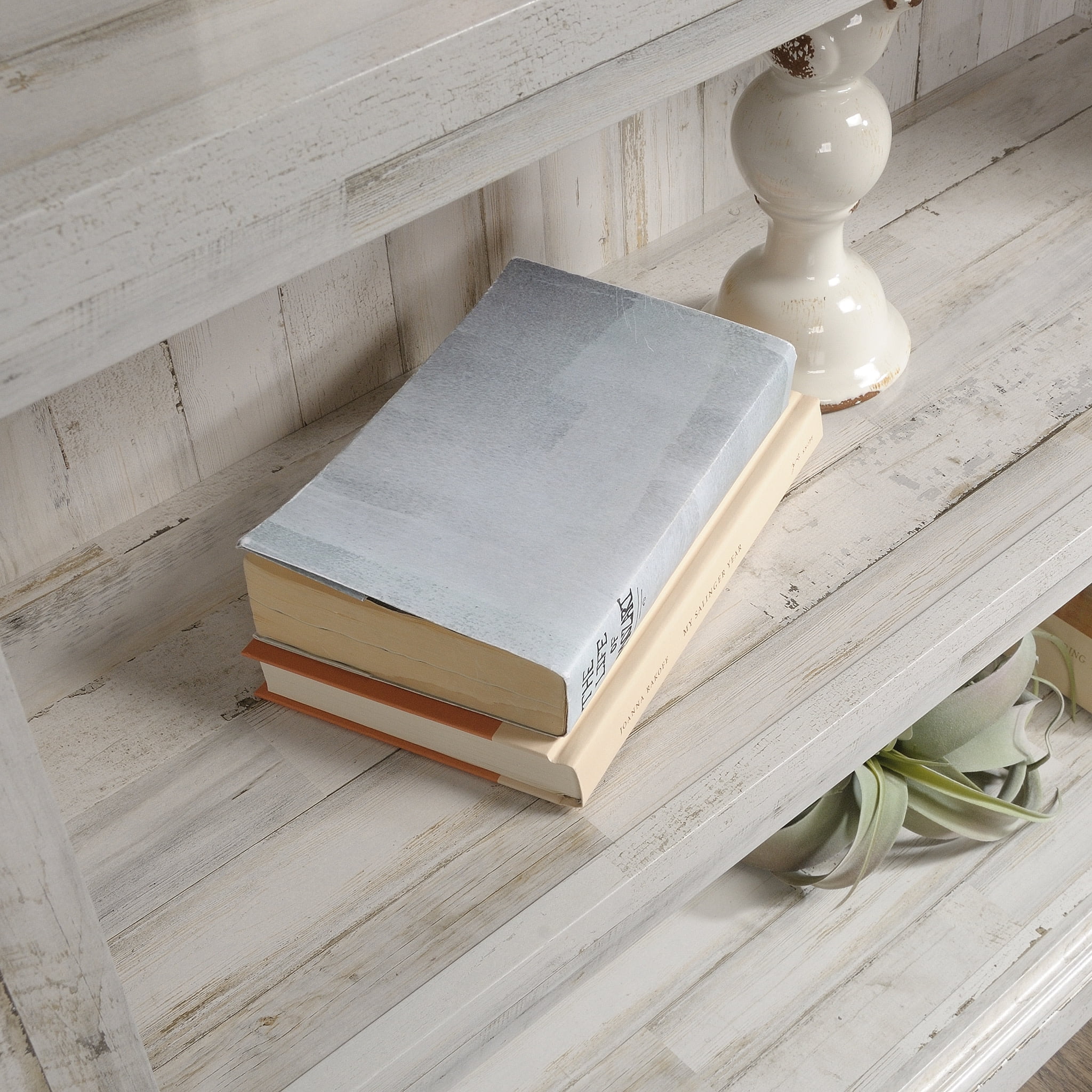 Sauder 3-Shelf Bookcase, White Plank Finish